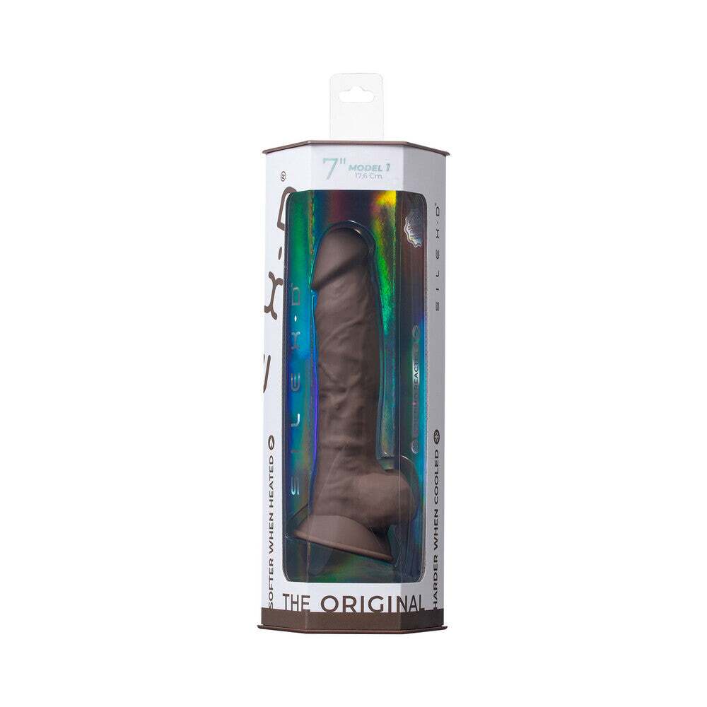 7 inch Dildo by Doc Johnson in Brown Chocolate Cocoa shown for use by Her or Him