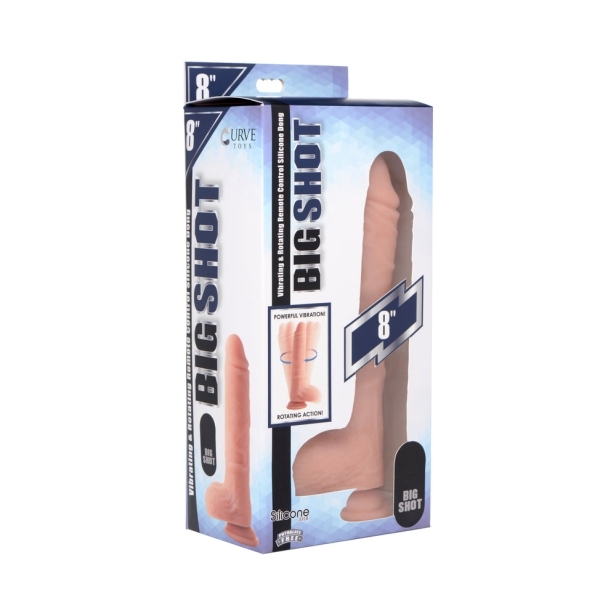 8 inch Dildo by XR Brands in Vanilla Ivory Beige shown for use by Her or Him