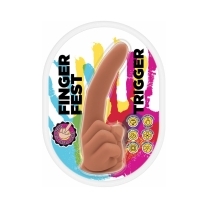 Dildo by hott products in tan light brown mocha shown for use by her or him