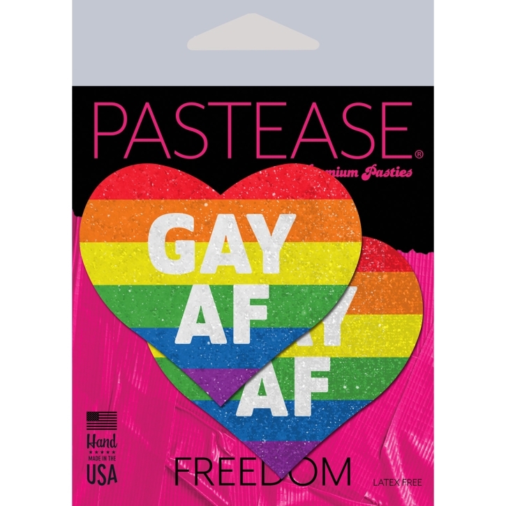 Wearing Gay AF Hearts nipples covers by Pastease can be fun and sexy!