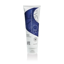 Bottle of  Organic Lube AH! YES showing clean, plant-based formula