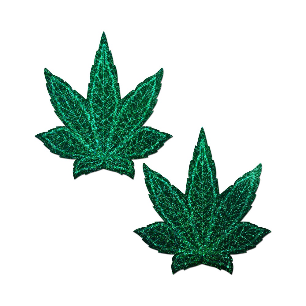 Feel sexy wearing sexy nipple covers  Pot Leaf Glitter Full Breast Cover! Wearing Pot Leaf Glitter Full Breast Cover nipples covers by Pastease can be fun and sexy!