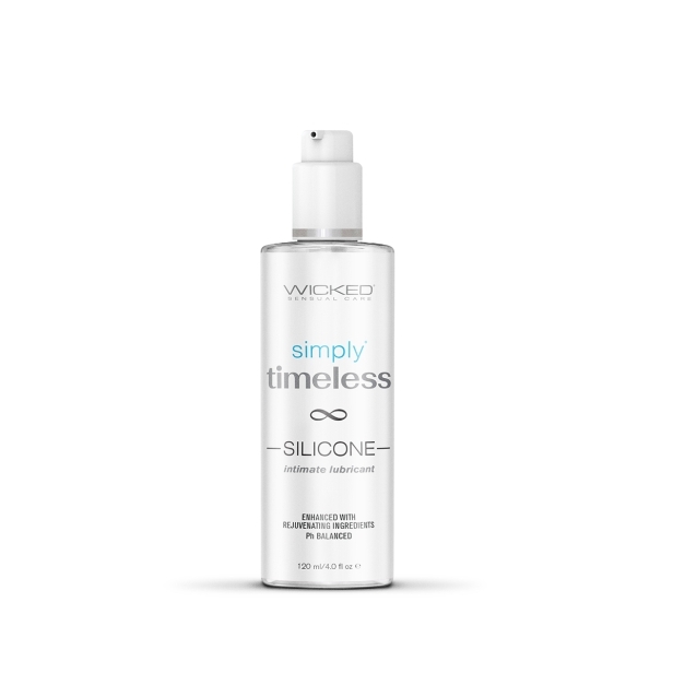 Silicone Lube Wicked Sensual Care bottle showing smooth, long-lasting formula