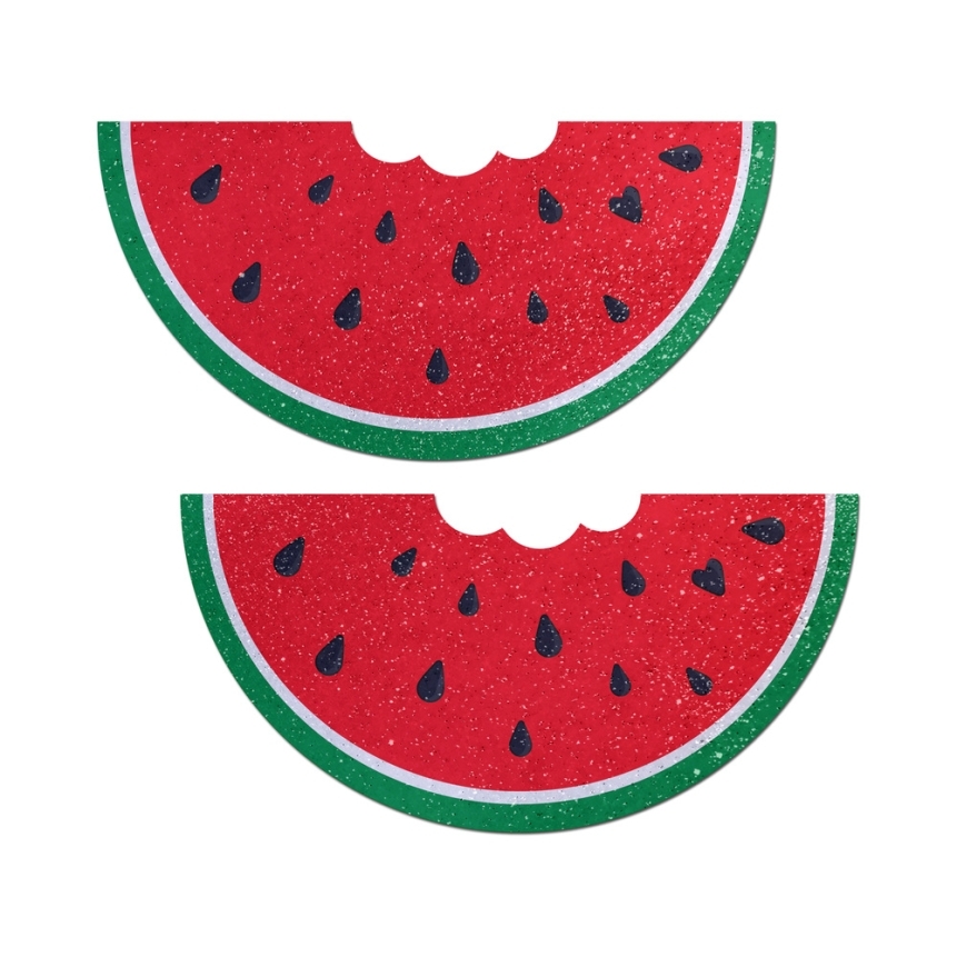 Feel sexy wearing sexy nipple covers  watermelon slice breast cover! Wearing watermelon slice breast cover nipples covers by pastease can be fun and sexy!