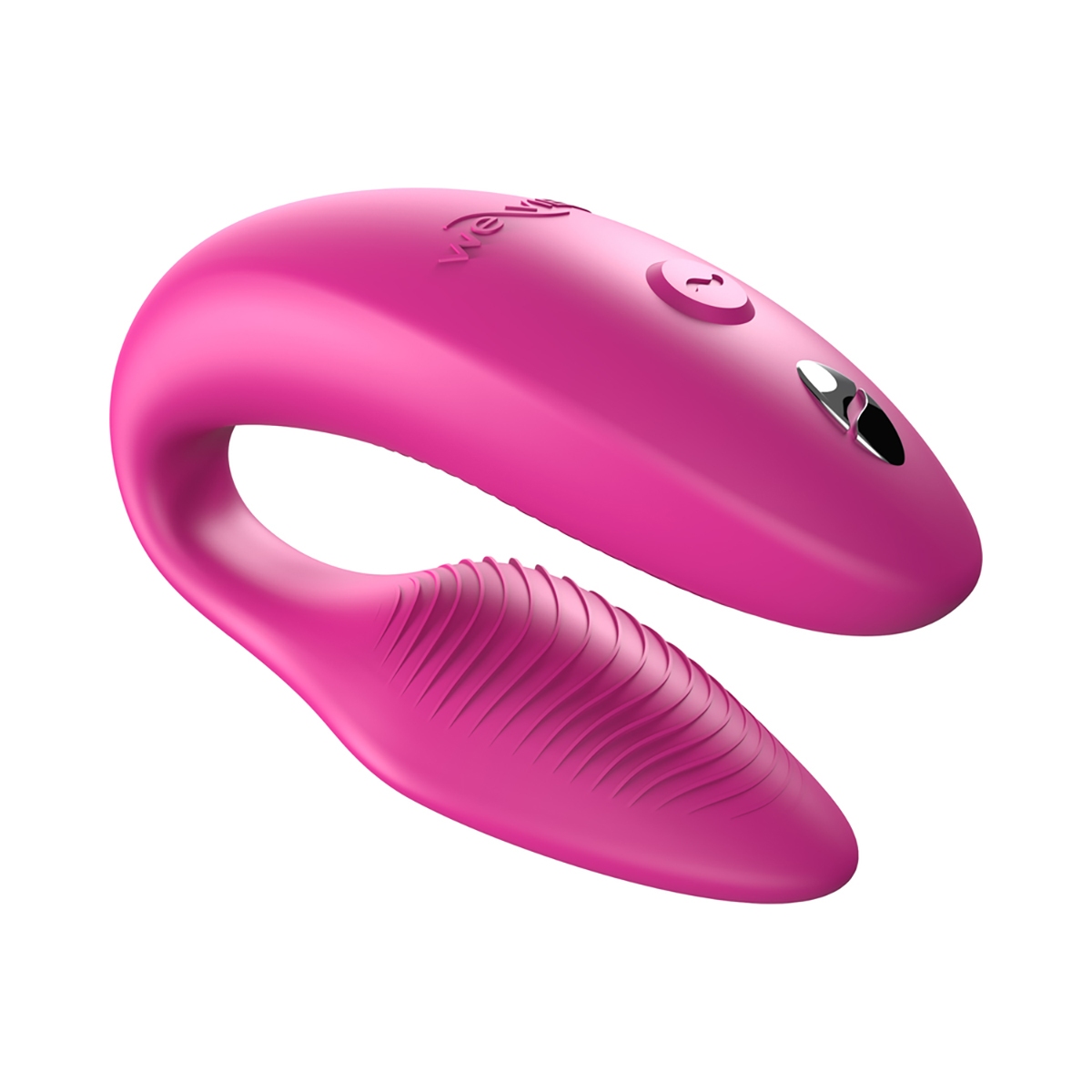 We-Vibe vibrator Sync 2 Rechargeable Remote Control Couples Rose shown in hand for scale