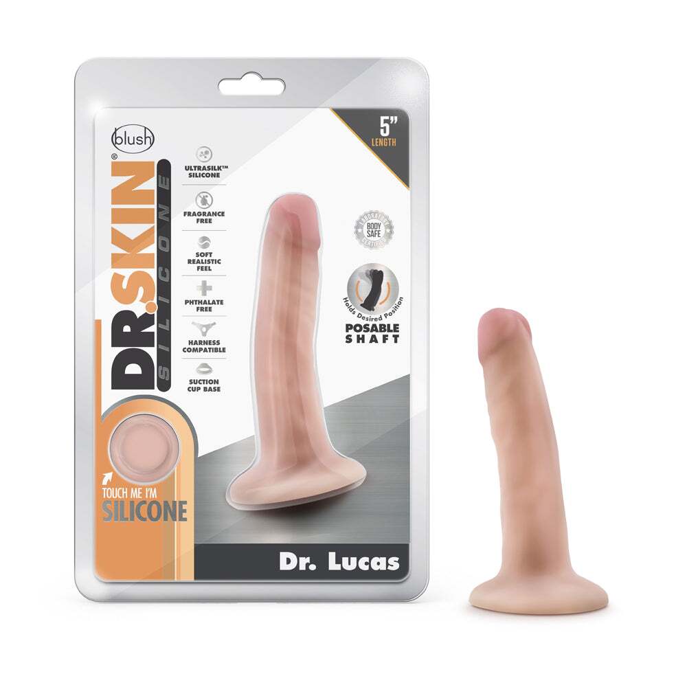 5.5 inch Dildo by Blush in Vanilla Ivory Beige shown for use by Her or Him