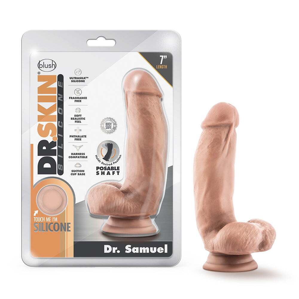 7 inch Dildo by Blush in Vanilla Ivory Beige shown for use by Her or Him