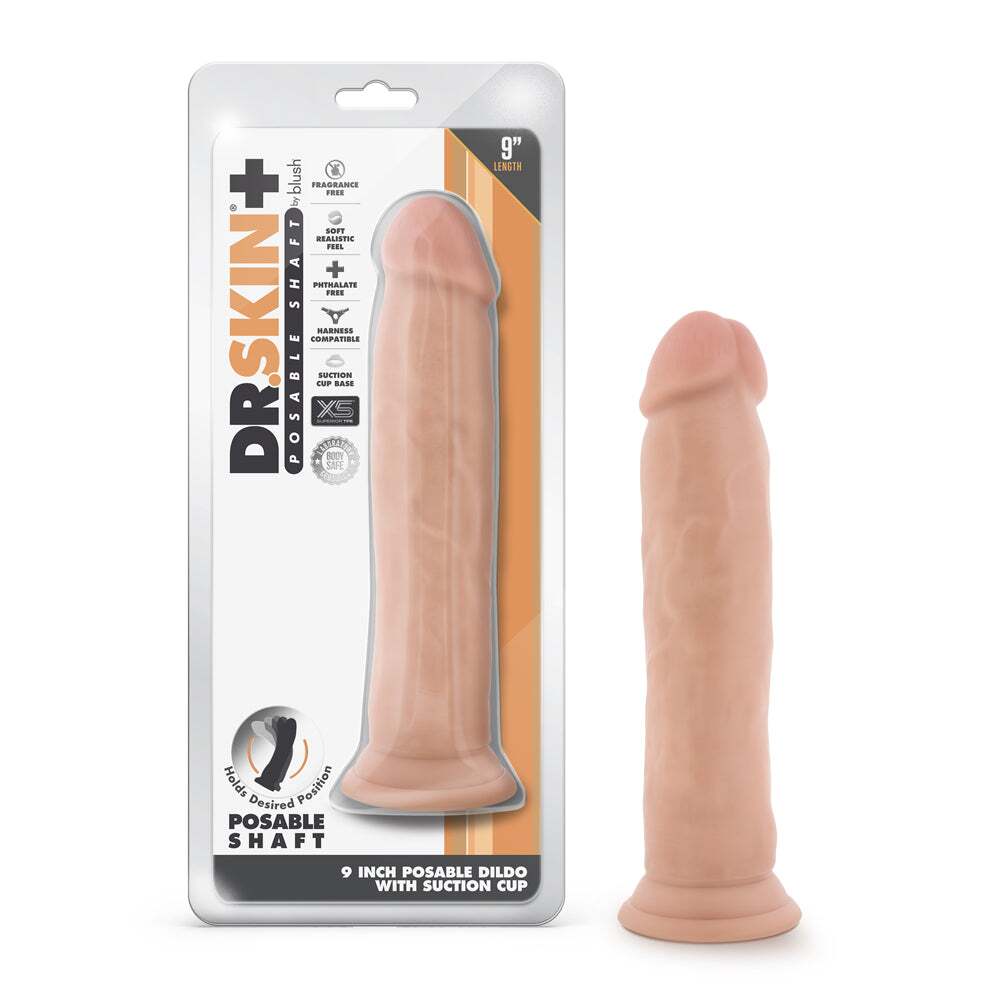9 inch Dildo by Blush in Vanilla Ivory Beige shown for use by Her or Him