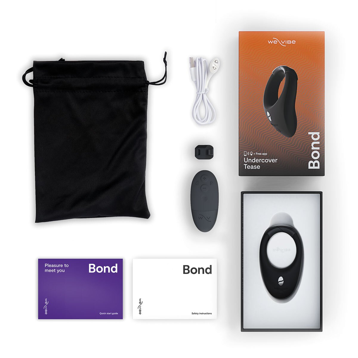 Angled view of the Black We-Vibe vibrator designed for intimate use