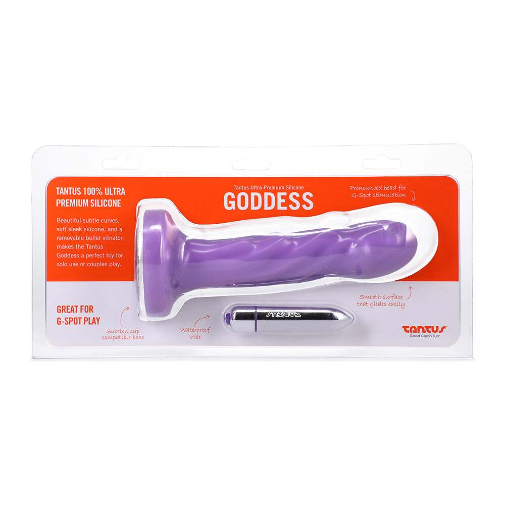 6.25 inch Dildo by Tantus in Purple shown for use by Her or Him