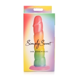 6.5 inch Dildo by Curve&nbsp;Novelties in Rainbow shown for use by Her or Him