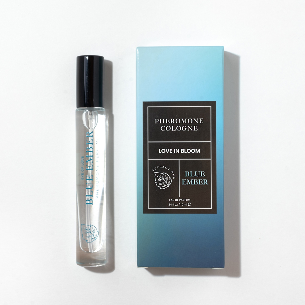 Bottle of  Vegan Lube Eye of Love showing plant-powered formula