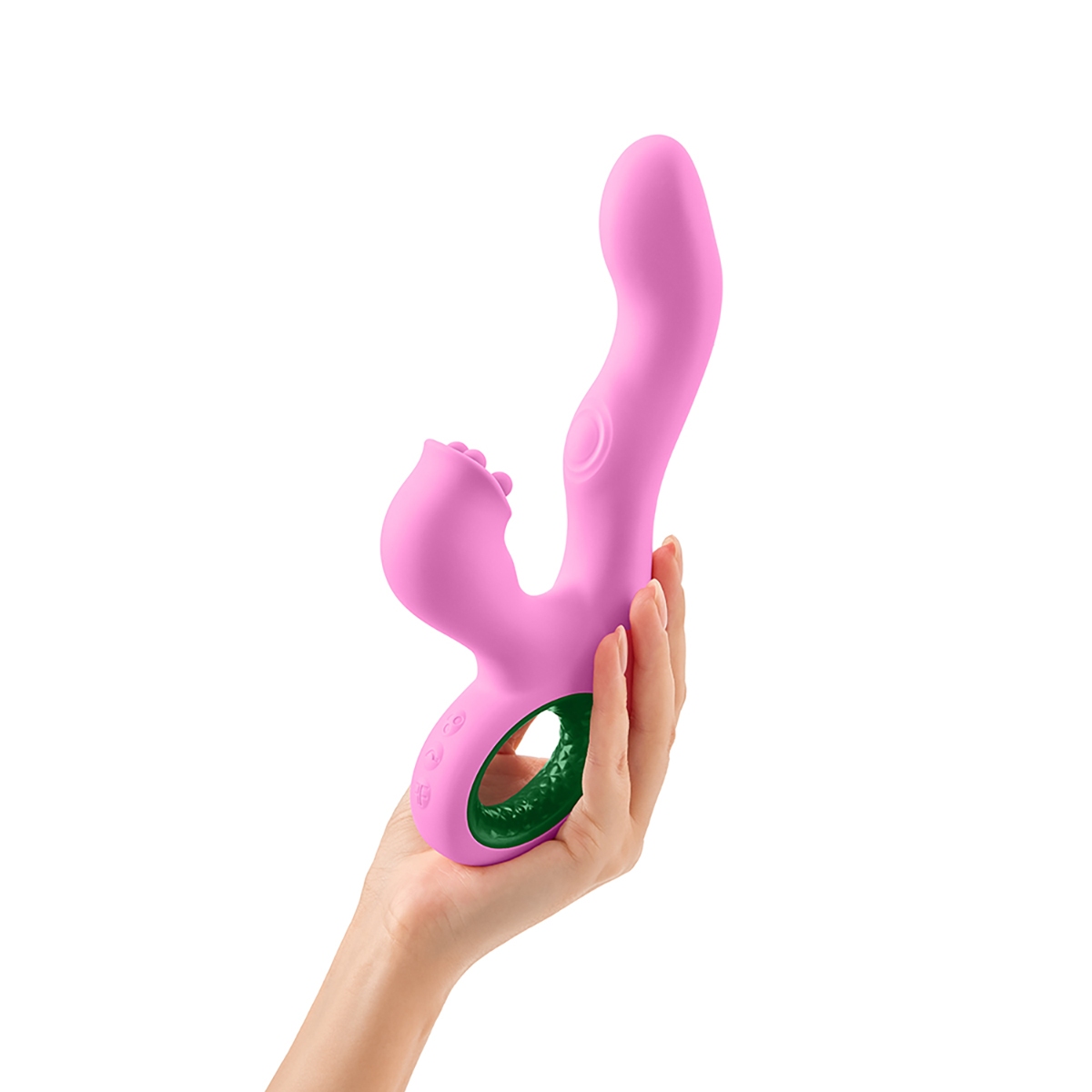 Close-up of the Pink Femme Funn vibrator for texture detail