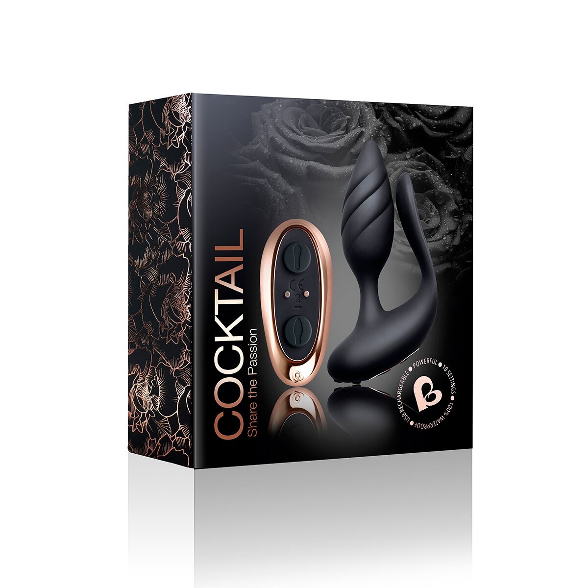 Fully assembled Black Rocks Off vibrator with smooth exterior