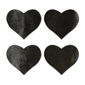 Sexy Nipple Covers  Petite Hearts Black