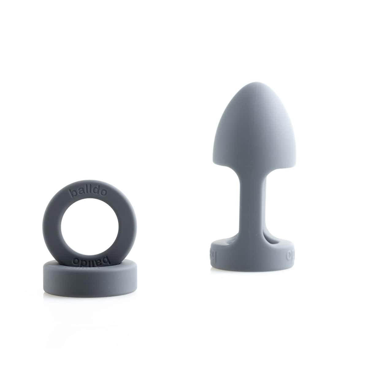 Balldo Set Steel Grey Waterproof dildo stabilizers are made by Balldo and are found on sale at herVibrators.com often.