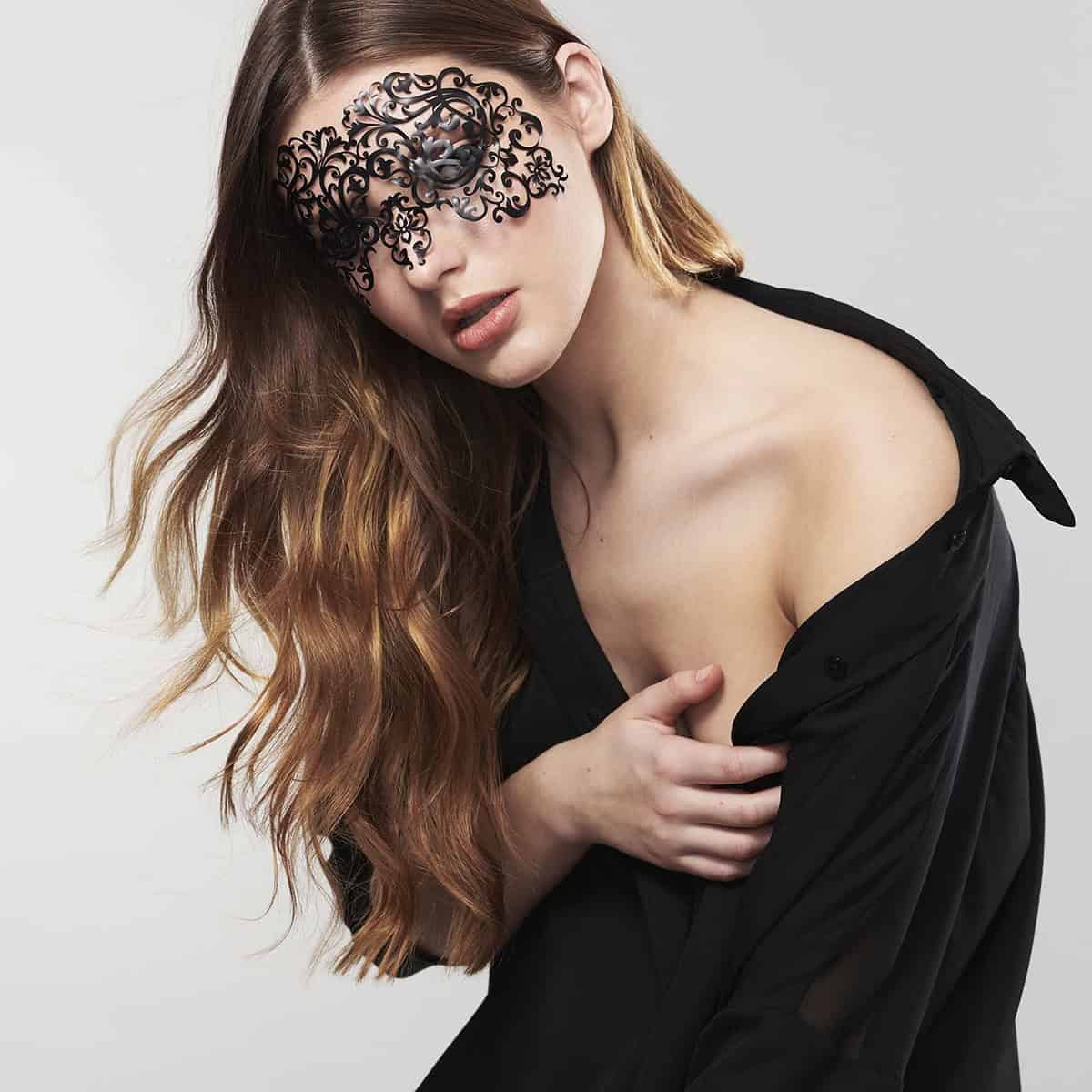 Try wearing this Bijoux Indiscrets Decal Eyemask - Dalila sexy mask made by Bijoux Indiscrets at herVibrators.com now.