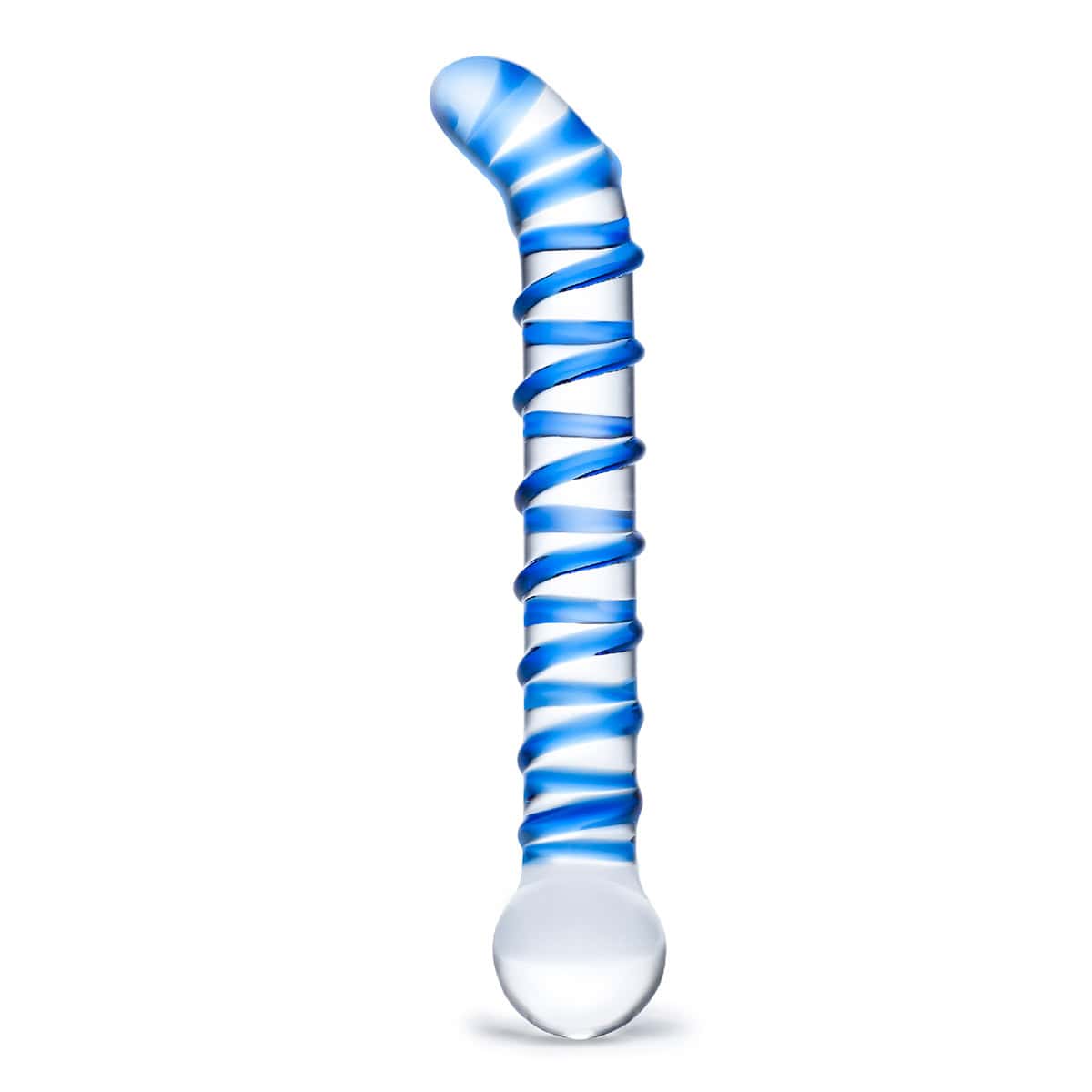 GLAS Mr  Swirly G Spot Glass Dil 6 5 quot  dildo made by Glas on sale at herVibrators.com