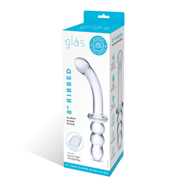 GLAS Ribbed G Spot Glass Dil 8 quot  dildo made by Glas on sale at herVibrators.com