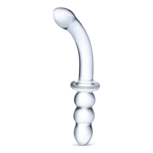 GLAS Ribbed G Spot Glass Dil 8 quot  dildo made by Glas on sale at herVibrators.com