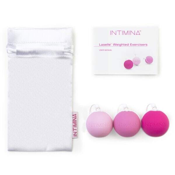 Buy INTIMINALaselleWeightedKegelBallSet kegel exercise device for pelvic floor muscle strengthening.