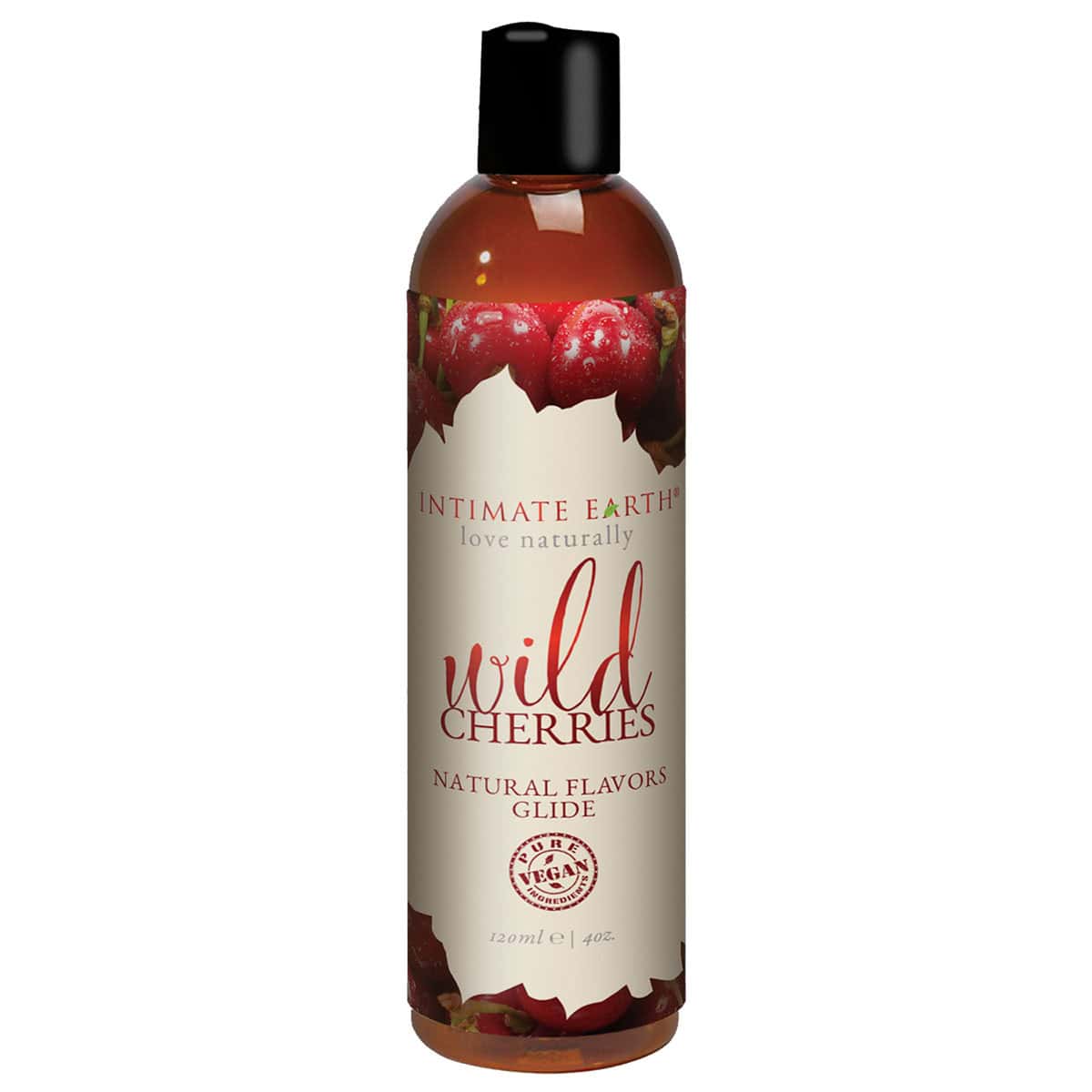 Buy and try Intimate Earth Flavored Glide - Wild Cherries 4oz water based lubricant by Intimate Earth for your next sexual encounter with her.