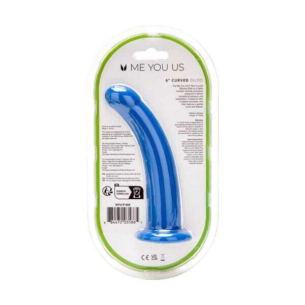 Me You Us 6in Curved Silicone Dildo Blue dildo made by Me You Us on sale at herVibrators.com