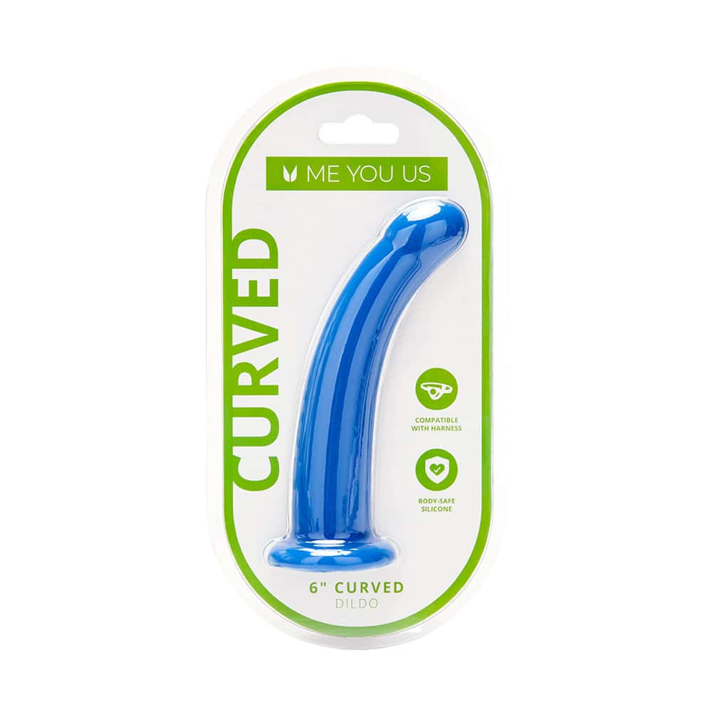 Me You Us 6in Curved Silicone Dildo Blue dildo made by Me You Us on sale at herVibrators.com