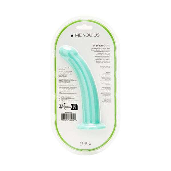 Me You Us 7in Curved Silicone Dildo Aqua dildo made by Me You Us on sale at herVibrators.com