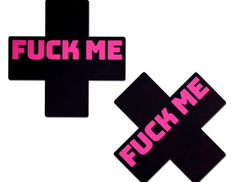 Wearing pastease fuck me crosses nipples covers by pastease can be fun and sexy!