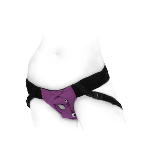 Best SpareParts Joque Harness - Size A - Purple dildo panties made by SpareParts HardWear on sale at herVibrators.com