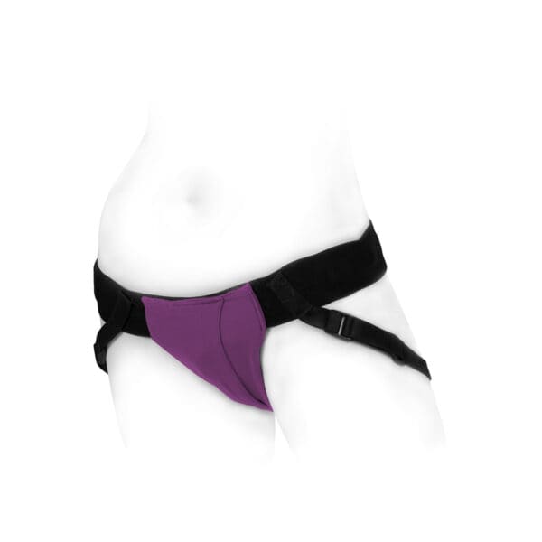 Best SpareParts Joque Harness - Size A - Purple dildo panties made by SpareParts HardWear on sale at herVibrators.com