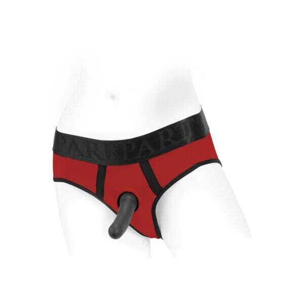 Best SpareParts Tomboi Harness Red/Black Nylon - 3X dildo panties made by SpareParts HardWear on sale at herVibrators.com