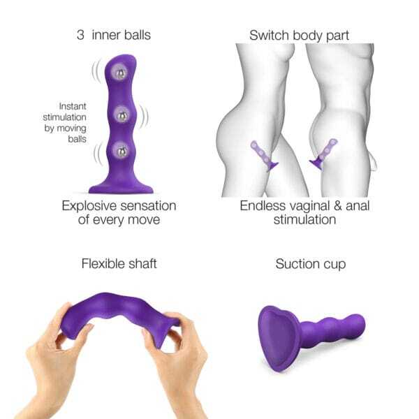 Strap On Me Geisha Ball Dil Medium Purple dildo made by Strap-On-Me on sale at herVibrators.com