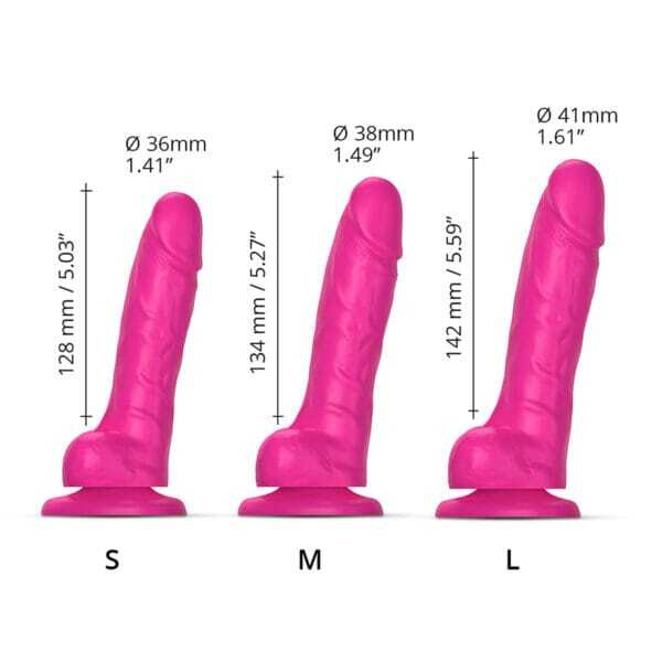 Strap On Me Sliding Skin Realistic Dil Medium Fuchsia dildo made by Strap-On-Me on sale at herVibrators.com