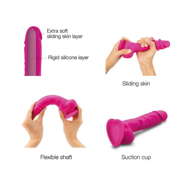 Strap On Me Sliding Skin Realistic Dil Medium Fuchsia dildo made by Strap-On-Me on sale at herVibrators.com