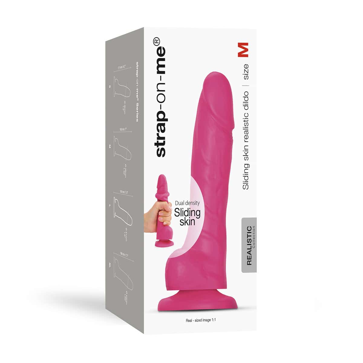 Strap On Me Sliding Skin Realistic Dil Medium Fuchsia dildo made by Strap-On-Me on sale at herVibrators.com