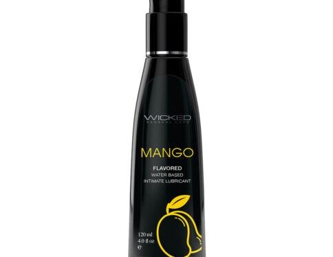 Wicked aqua mango 4oz flavored lubricant by wicked sensual care for yummy sex.