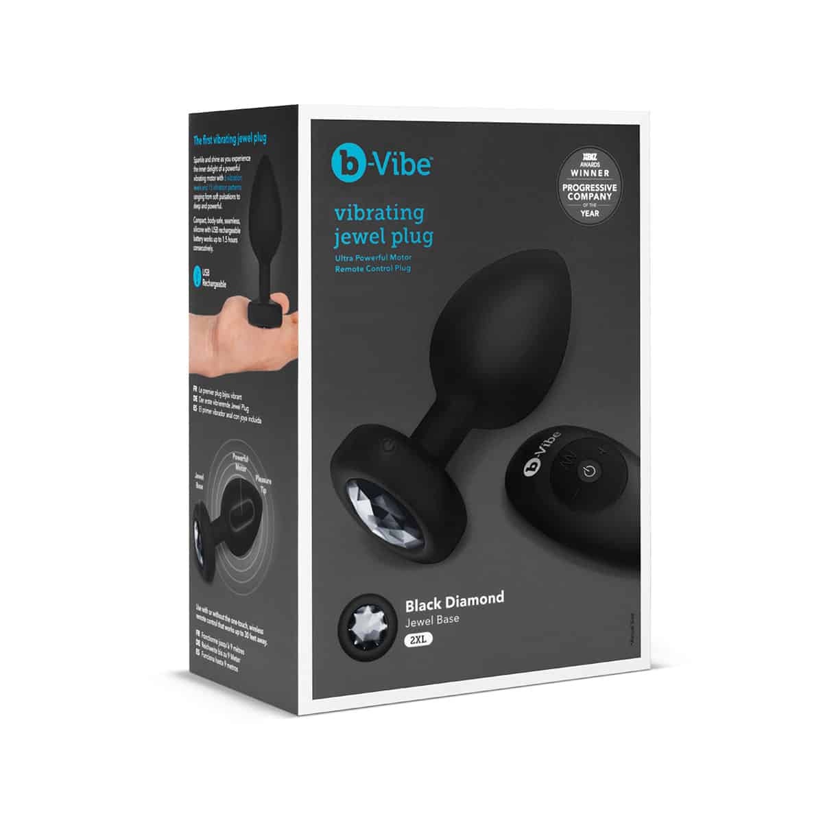 Buy a B-Vibe Vibrating Jewel Plug 2XL  Black vibrator.