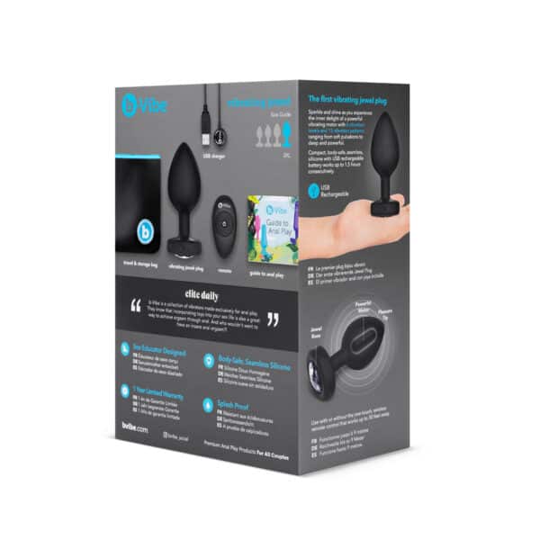 Buy a B-Vibe Vibrating Jewel Plug 2XL  Black vibrator.