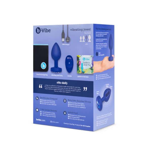 Buy a B-Vibe Vibrating Jewel Plug Large/XLarge  Blue Sapphire vibrator.