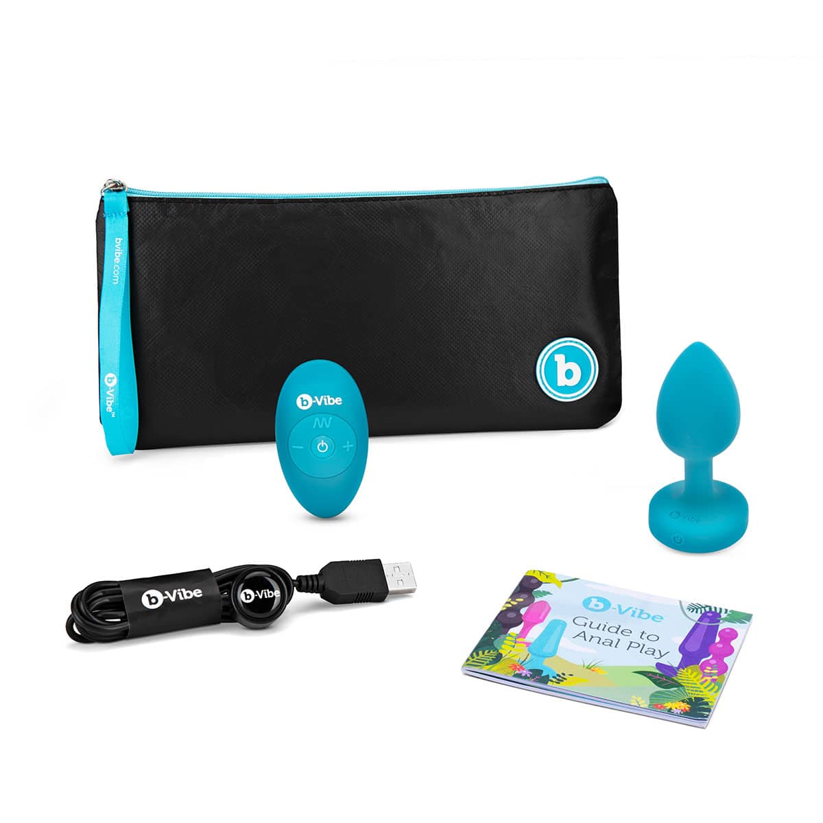 Buy a B-Vibe Vibrating Jewel Plug Small-Medium  Aqua vibrator.