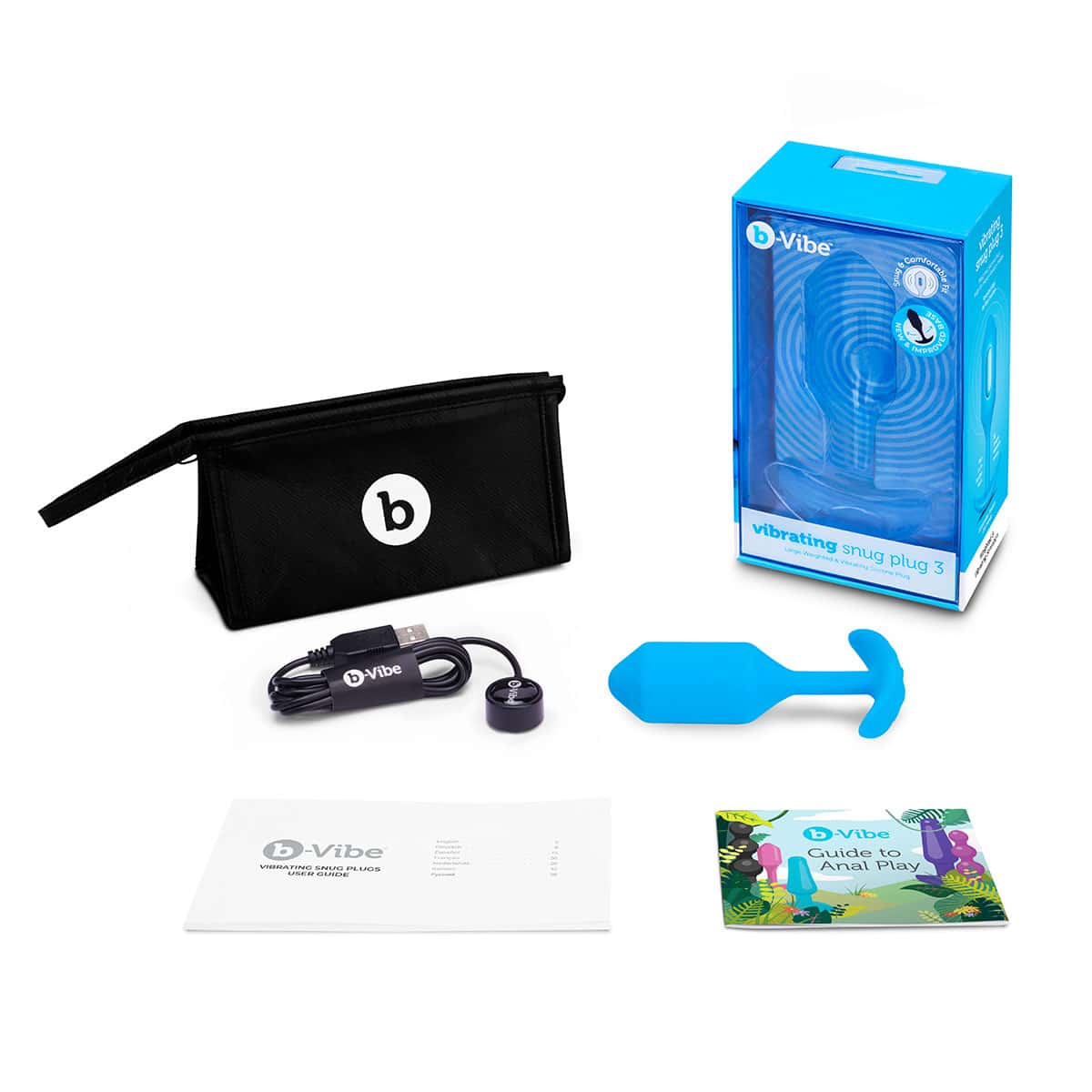 Buy a B-Vibe Vibrating Snug Plug 3 L  Blue vibrator.