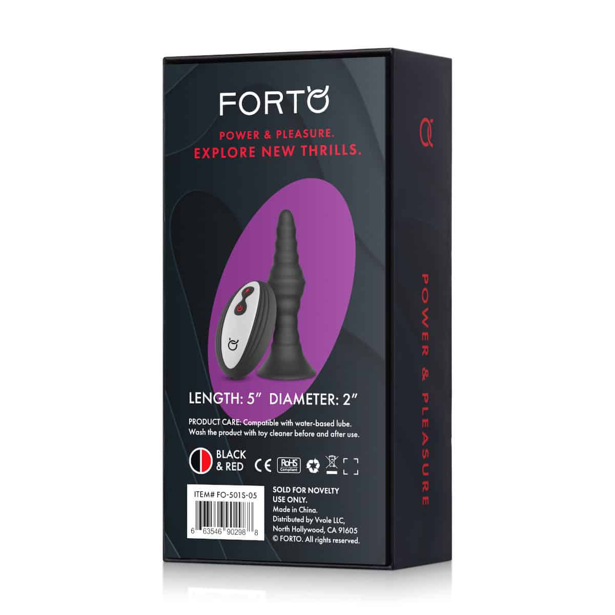 Buy a FORTO Vibrating Small Remote Ribbed Plug vibrator.