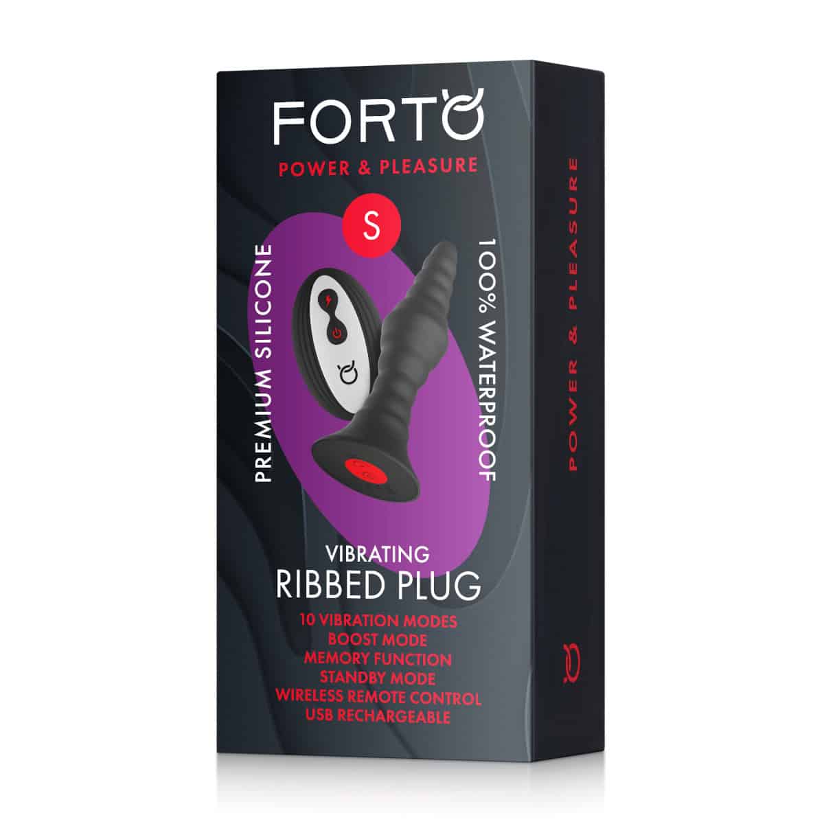 Buy a FORTO Vibrating Small Remote Ribbed Plug vibrator.