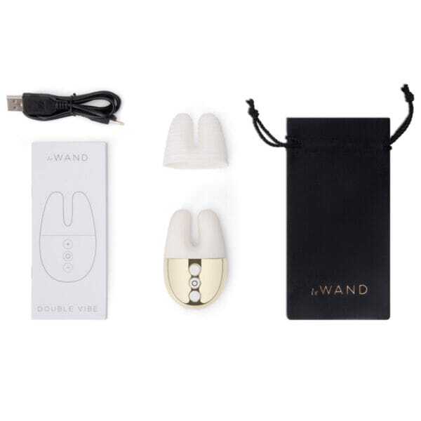 Buy a Le Wand Chrome Double Vibe  Limited Edition White/Gold vibrator.