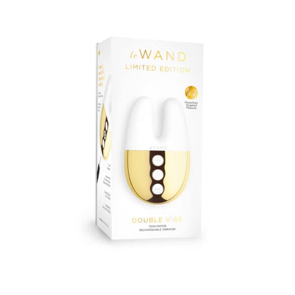 Buy a Le Wand Chrome Double Vibe  Limited Edition White/Gold vibrator.