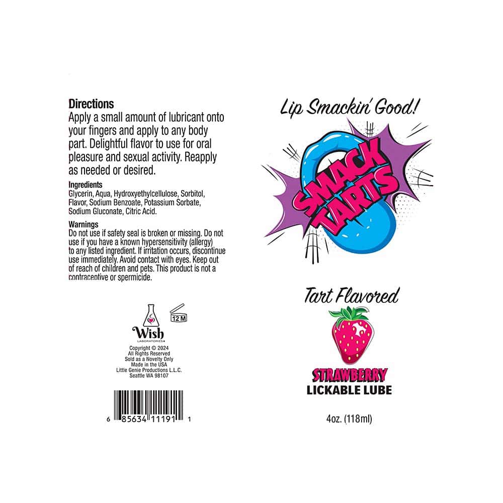 Buy  Smack Tarts Lick Sour Strawberry Lub 4oz book for her.