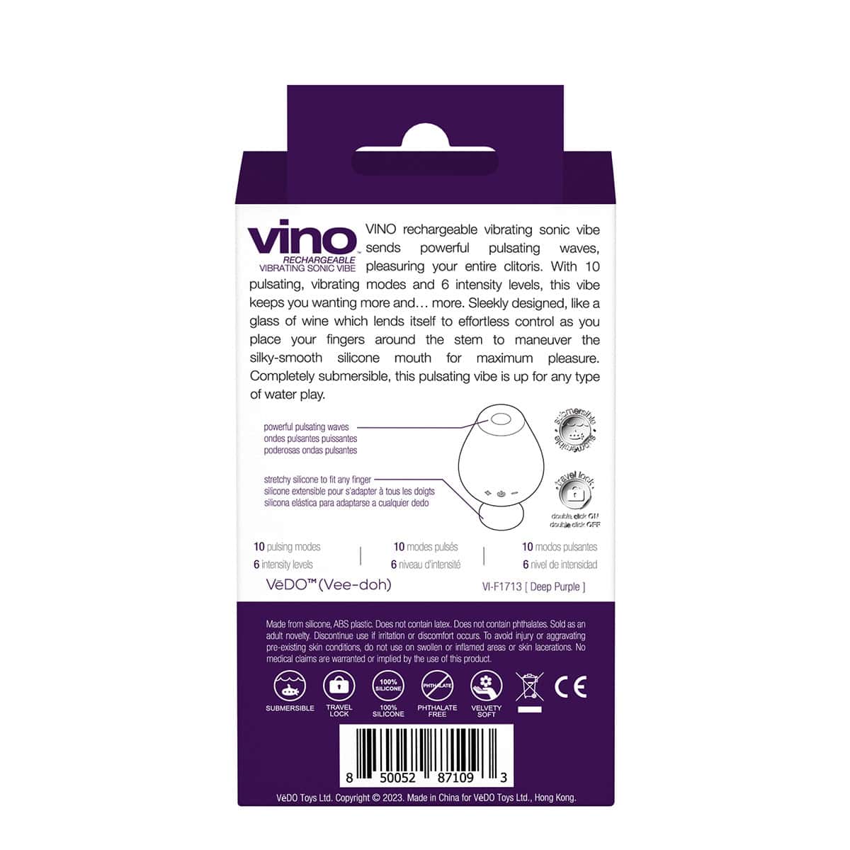 Buy a VeDO Vino Vibrating Sonic Vibe  Purple vibrator.