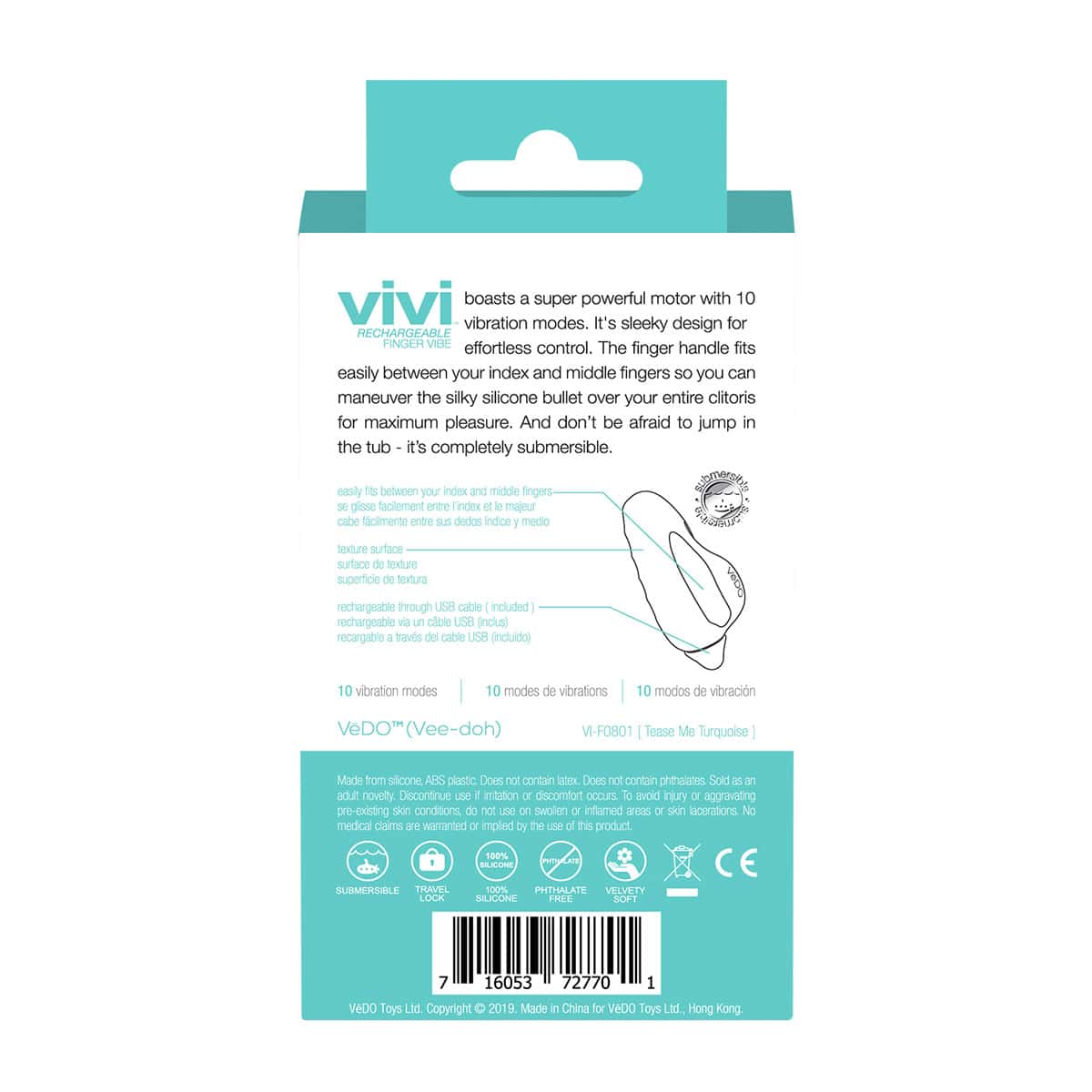 Buy a VeDO Vivi Finger Vibe  Turquoise vibrator.